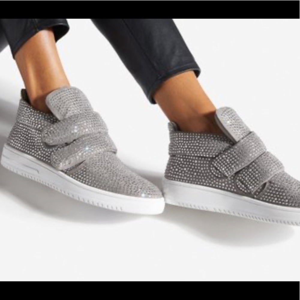 Shoedazzle Rhinestone Velcro Sneaker